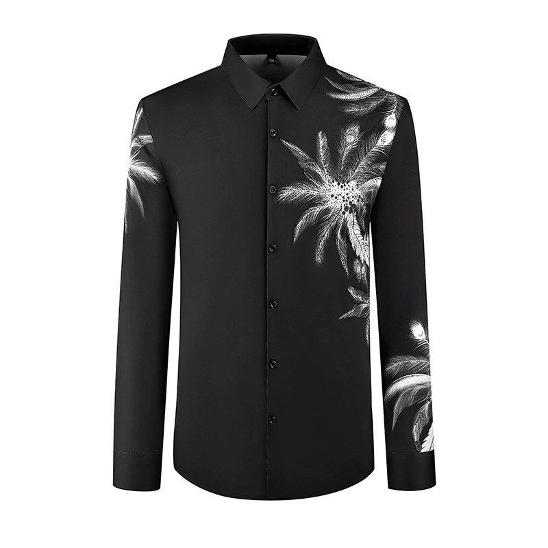 Digital Print Wrinkle Resistant Long Sleeve Shirt view 3