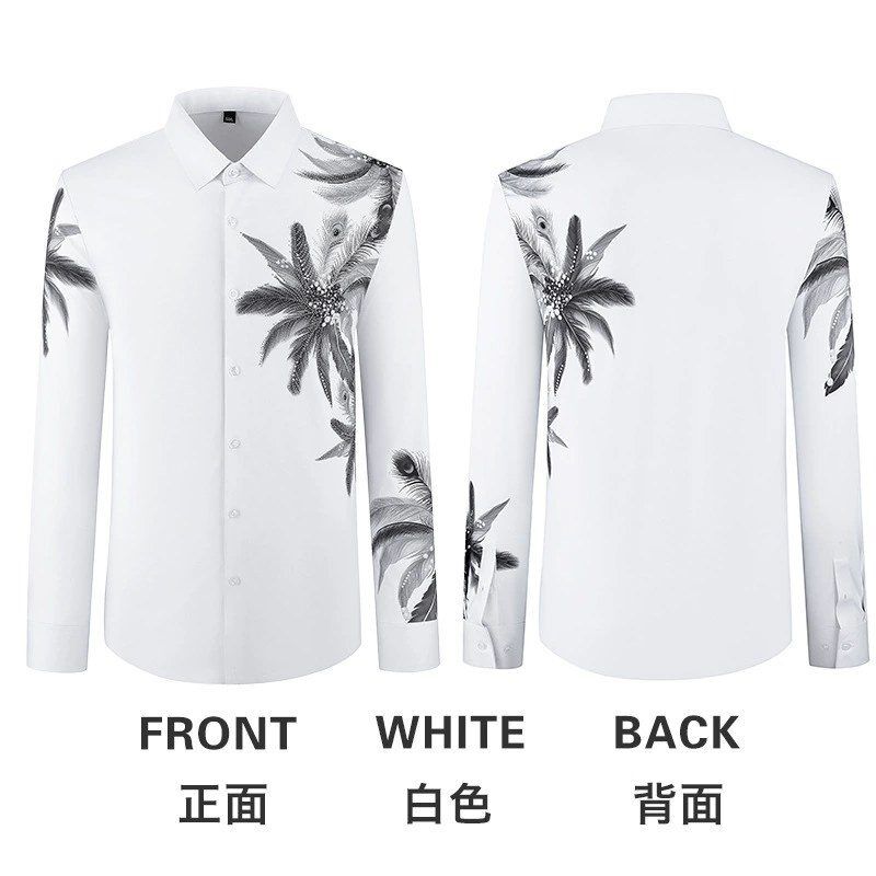 Digital Print Wrinkle Resistant Long Sleeve Shirt view 6