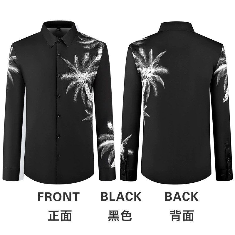 Digital Print Wrinkle Resistant Long Sleeve Shirt view 7
