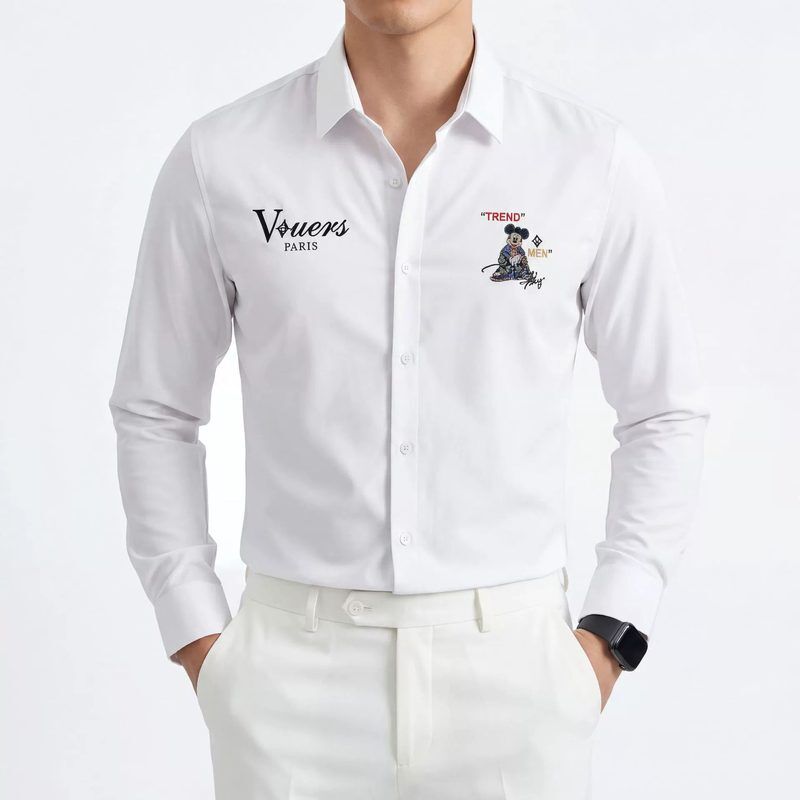 Cartoon Print Business Long Sleeve Shirt — Business Shirts shirt manufacturer China Man & Shirt
