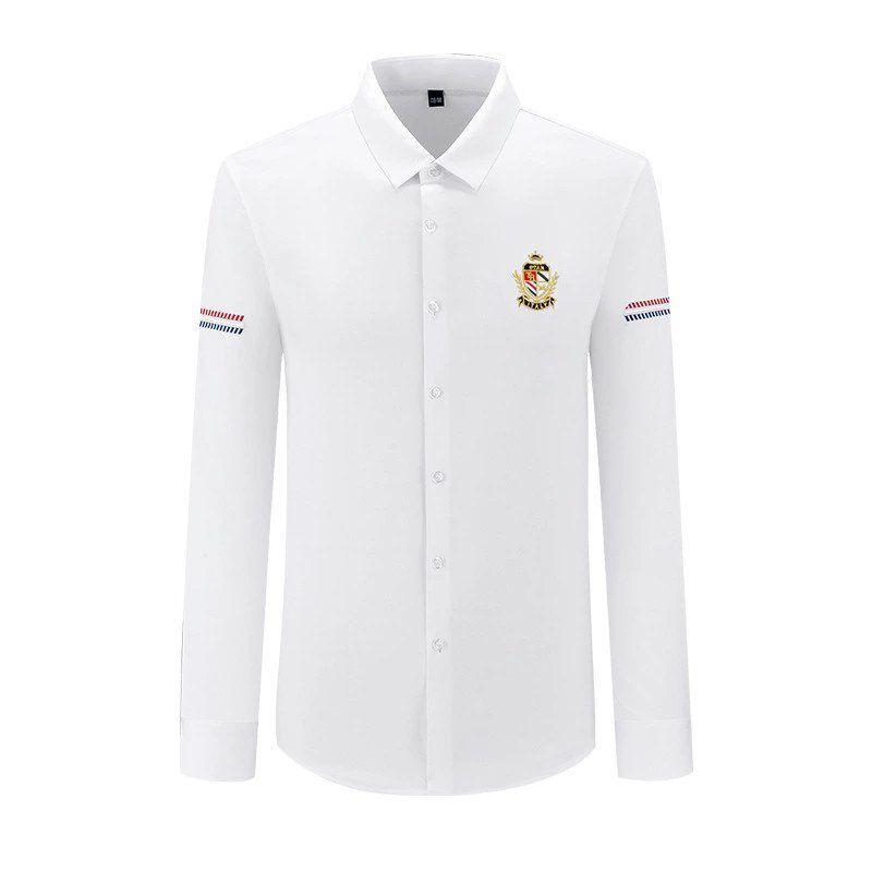 3D Digital Print Badge Slim Long Sleeve Shirt view 3