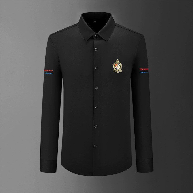 3D Digital Print Badge Slim Long Sleeve Shirt view 5