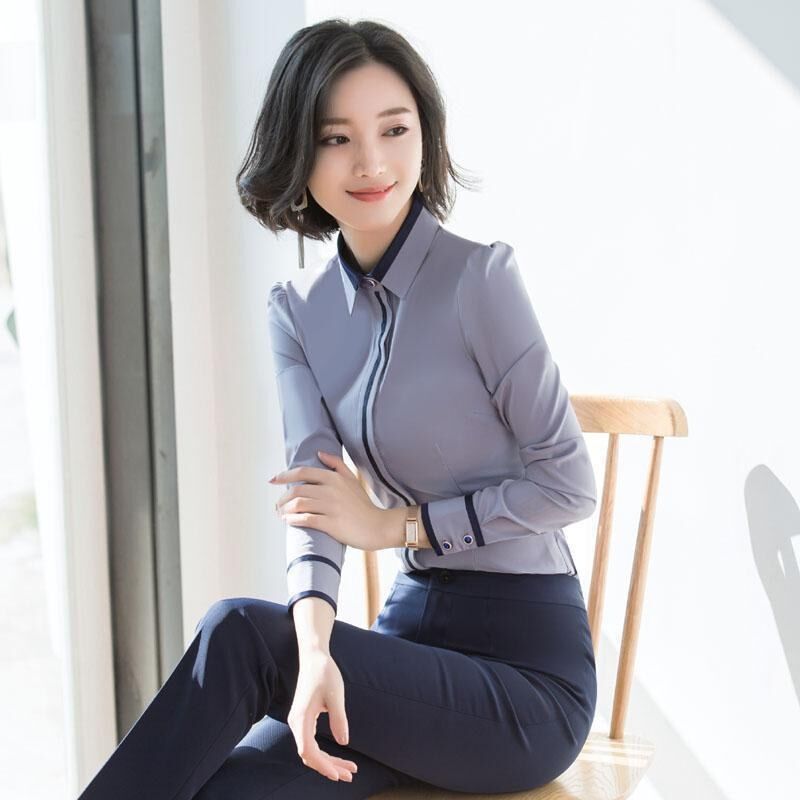 Camisa de Oficina Blanca Slim de Manga Larga view 9