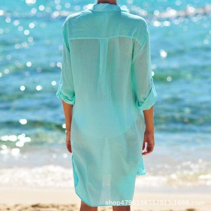 Lockeres Strand Cover-Up Hemd view 2