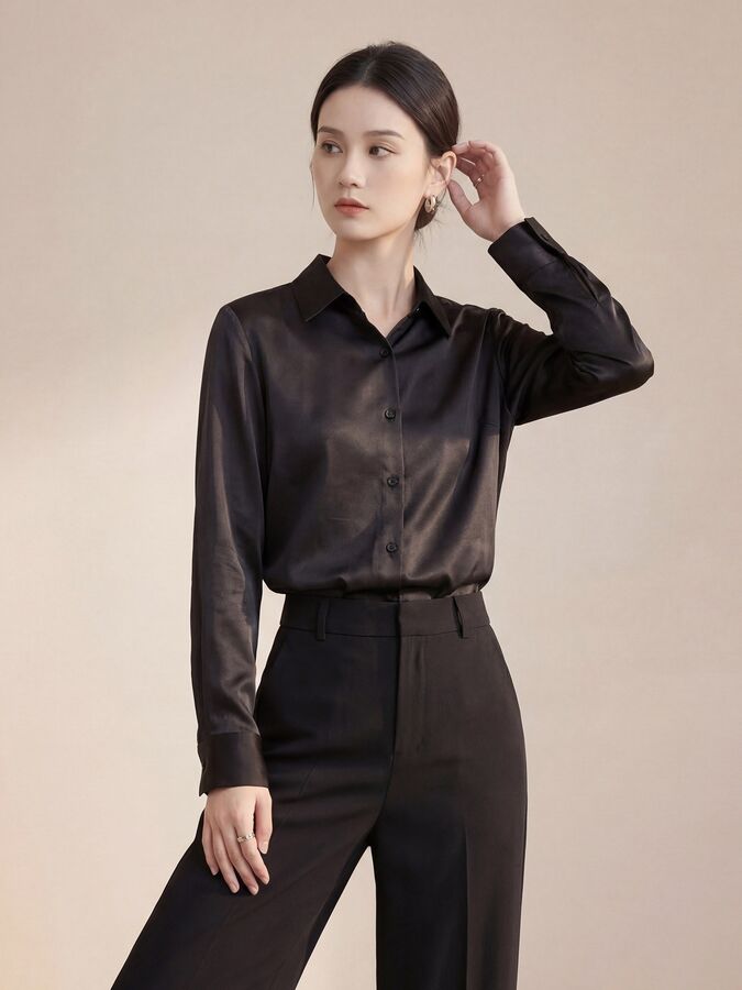 Silk Long Sleeve Shirt view 3