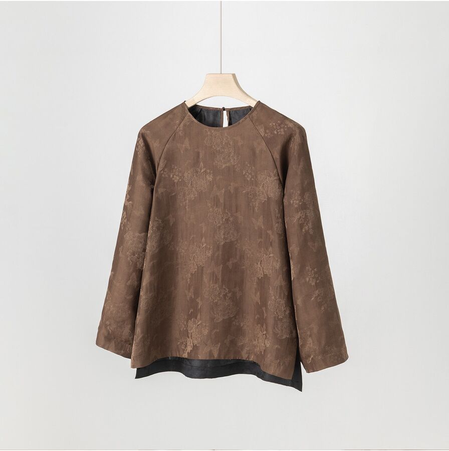 Atasan Sutra Jacquard Lengan Panjang view 7