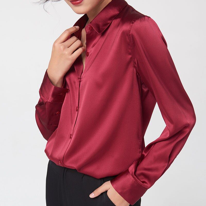 Chemise en Soie à Manches Longues Color Block view 10