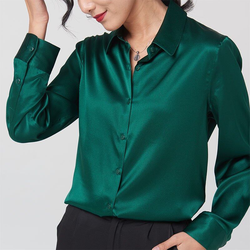 Chemise en Soie à Manches Longues Color Block view 11