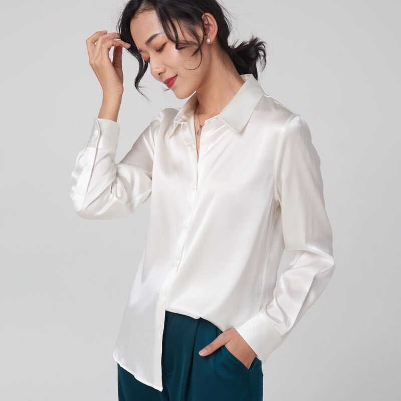 Chemise en Soie à Manches Longues Color Block view 6