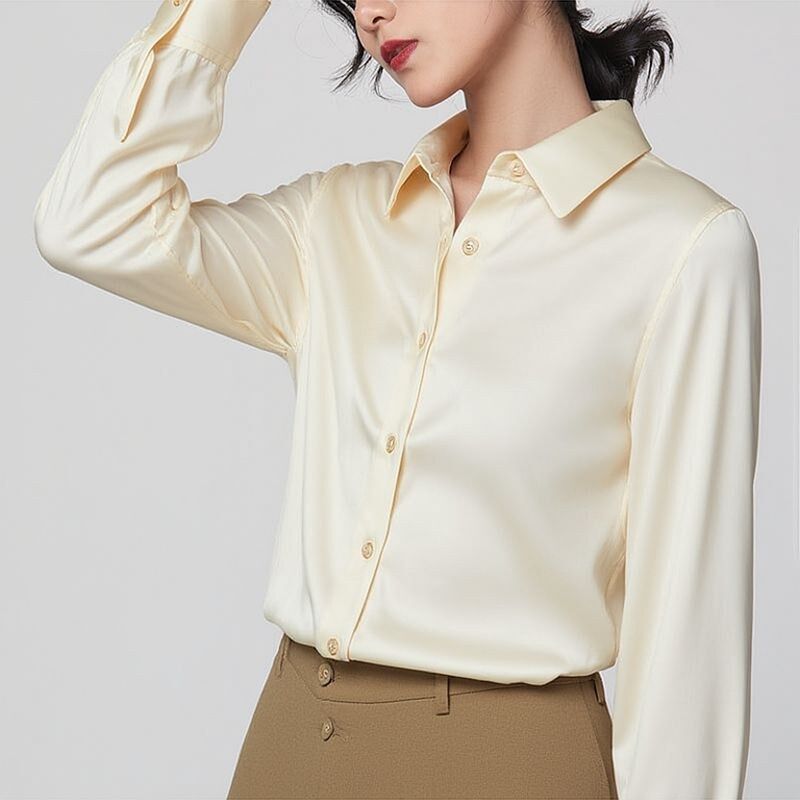 Chemise en Soie à Manches Longues Color Block view 8