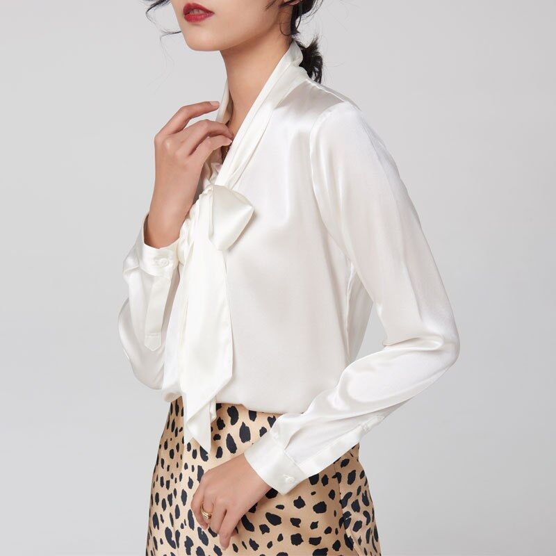 Solid Silk Long Sleeve Shirt