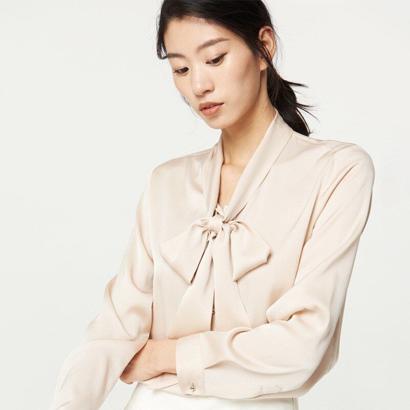 Solid Silk Long Sleeve Shirt