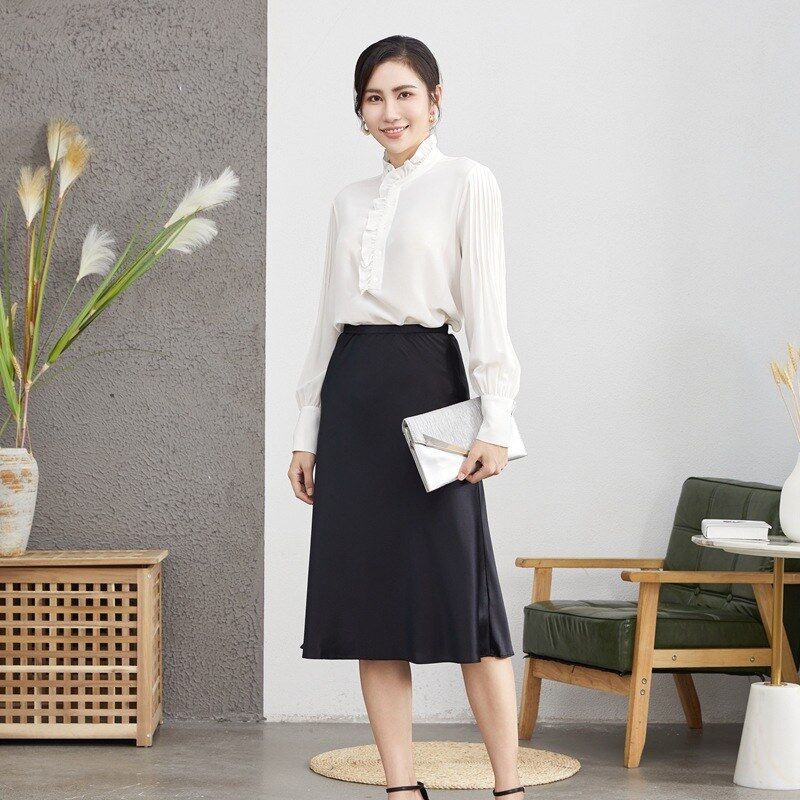 Silk Long Sleeve French Office Shirt