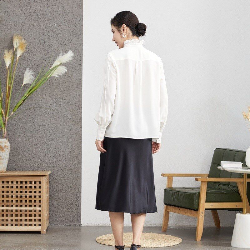 Silk Long Sleeve French Office Shirt view 2
