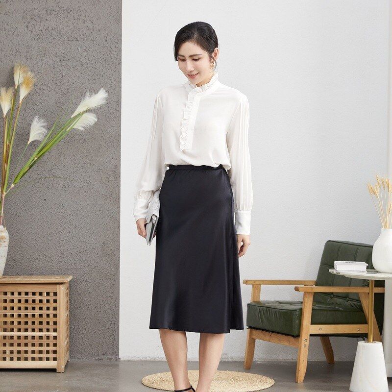 Silk Long Sleeve French Office Shirt view 4