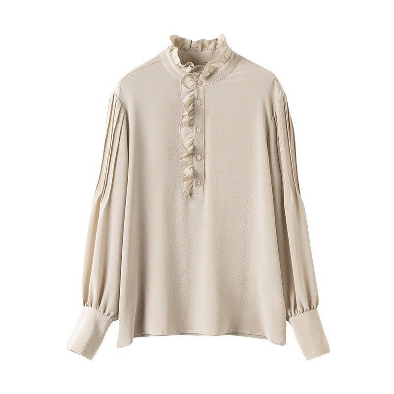 Silk Long Sleeve French Office Shirt view 5