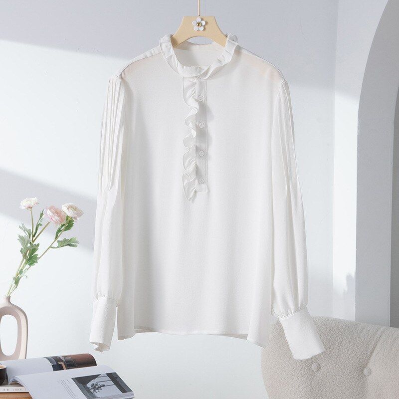 Silk Long Sleeve French Office Shirt view 6