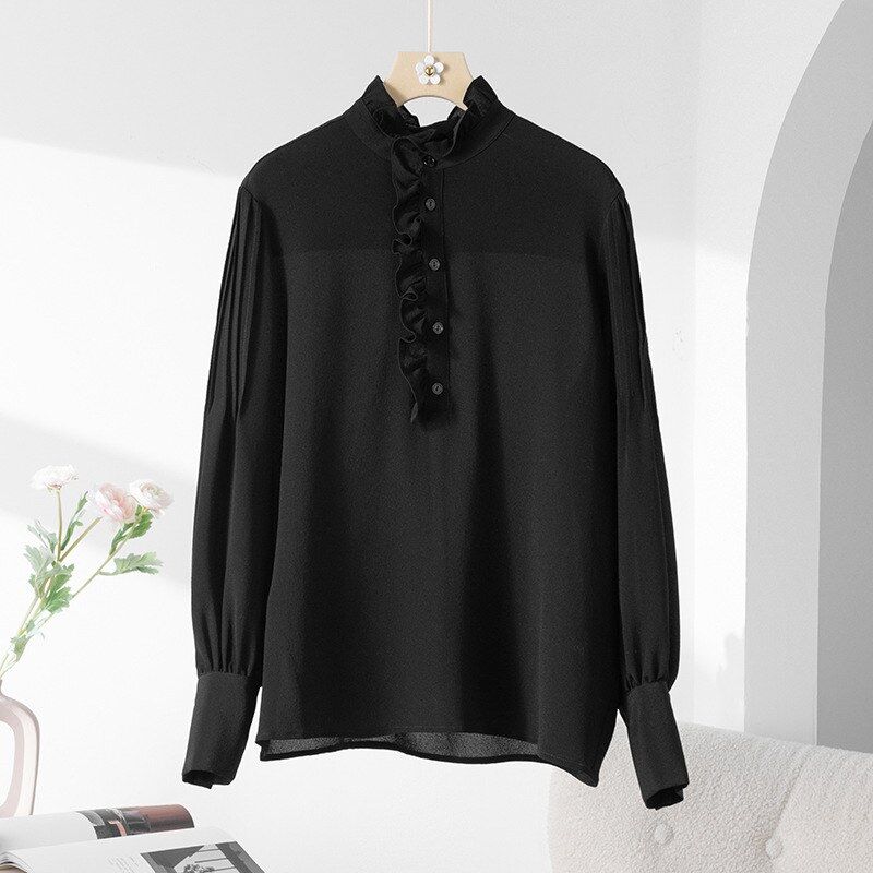 Silk Long Sleeve French Office Shirt view 7