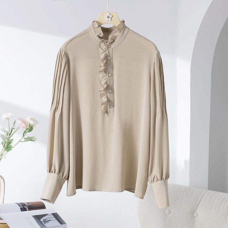 Silk Long Sleeve French Office Shirt view 8
