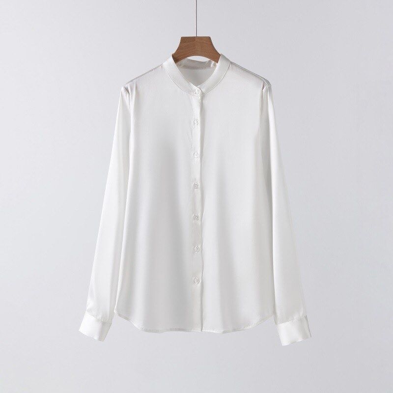 Chemise de Bureau en Soie Satin à Manches Longues view 10