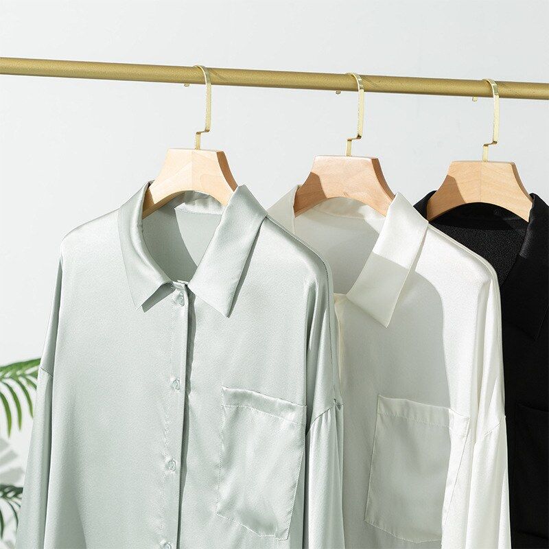 Silk Long Sleeve Loose Fit Shirt view 2