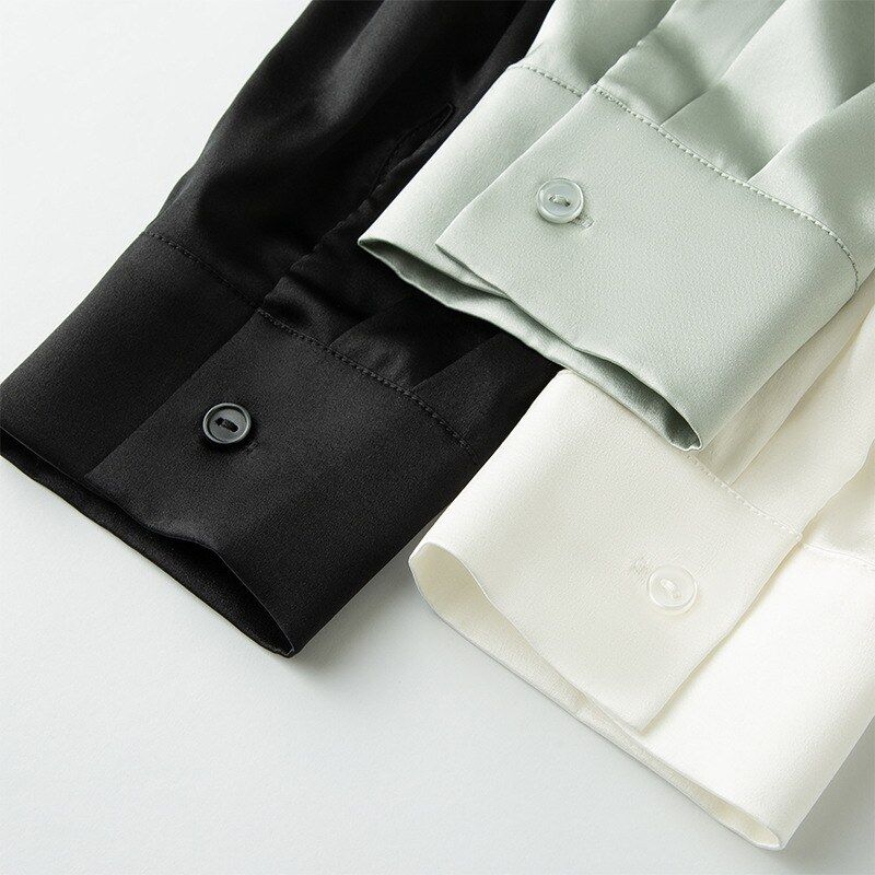 Silk Long Sleeve Loose Fit Shirt view 4
