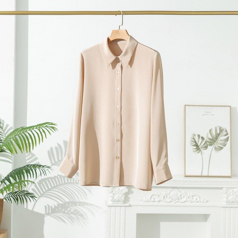 Chaqueta Camisera Midi de Seda con Manga Larga view 7