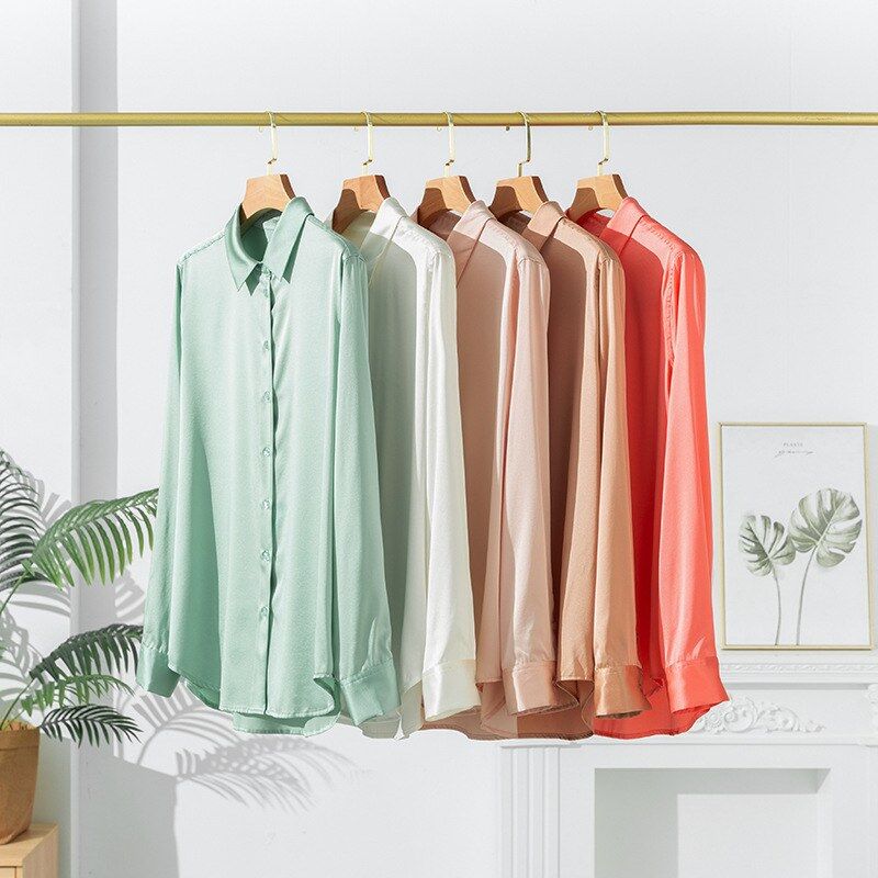 Silk long sleeve stretch shirt