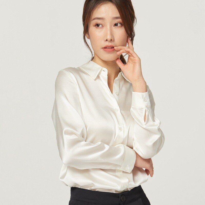 Silk Long Sleeve Square Neck Shirt view 2