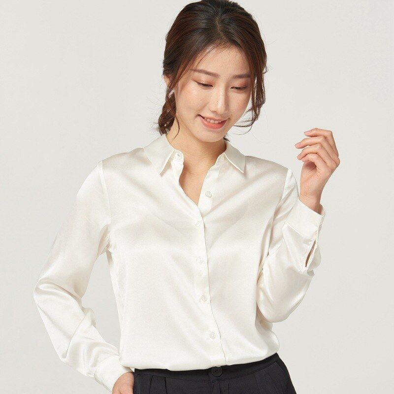 Silk Long Sleeve Square Neck Shirt view 3