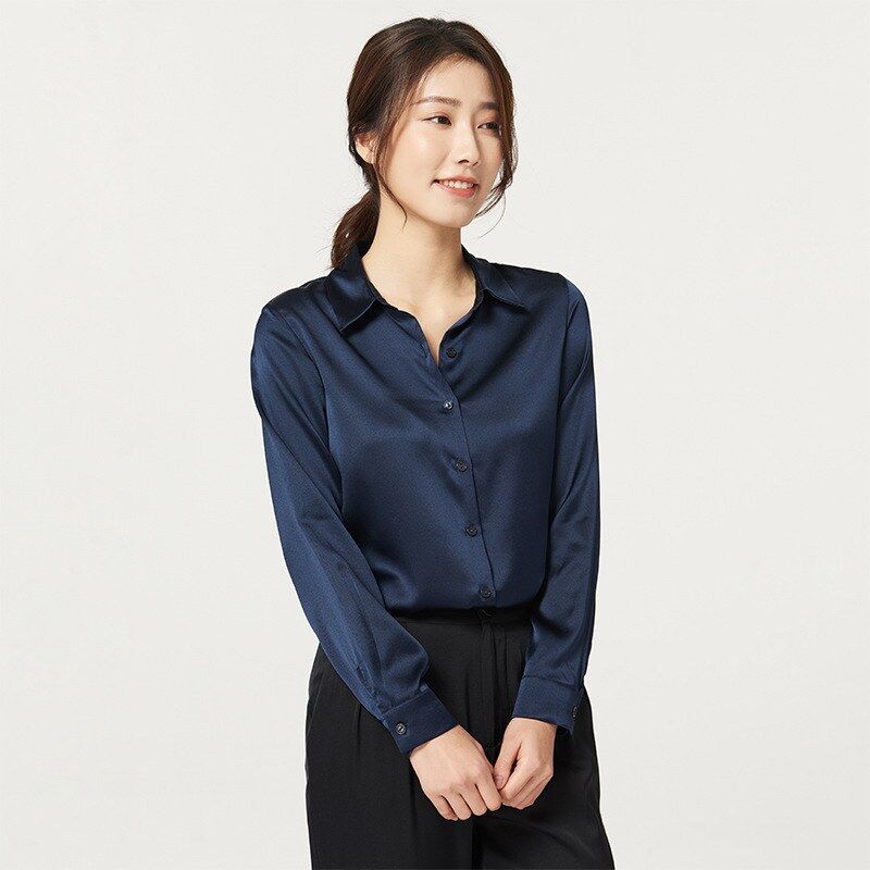 Silk Long Sleeve Square Neck Shirt view 9