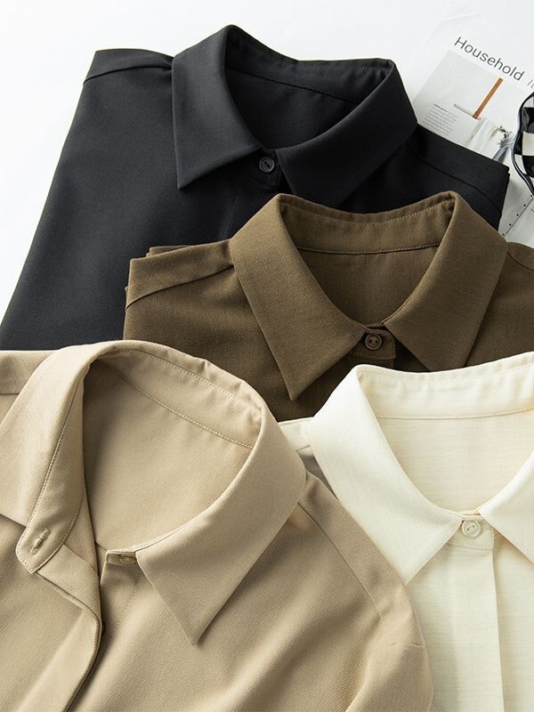 Silk Long Sleeve Collared Shirt view 2
