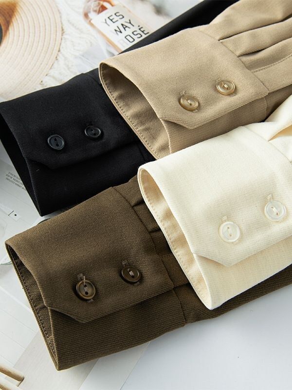 Silk Long Sleeve Collared Shirt view 3
