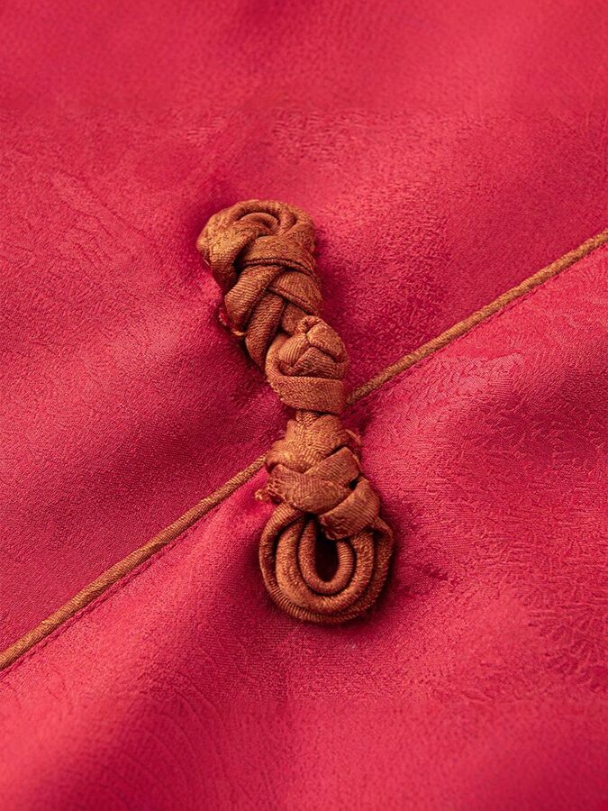 Rote Seidenhemd mit Knöpfen im chinesischen Stil view 5