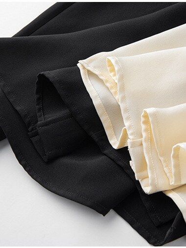 Chemise en soie unie à manches longues midi pour bureau view 4