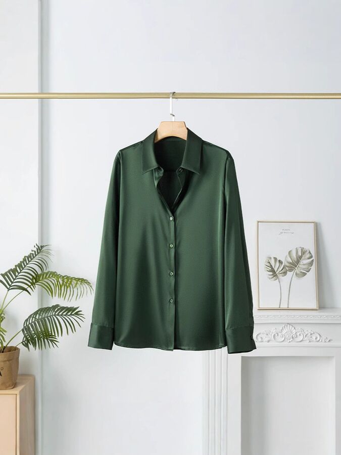 Silk Shirt Long Sleeve Office