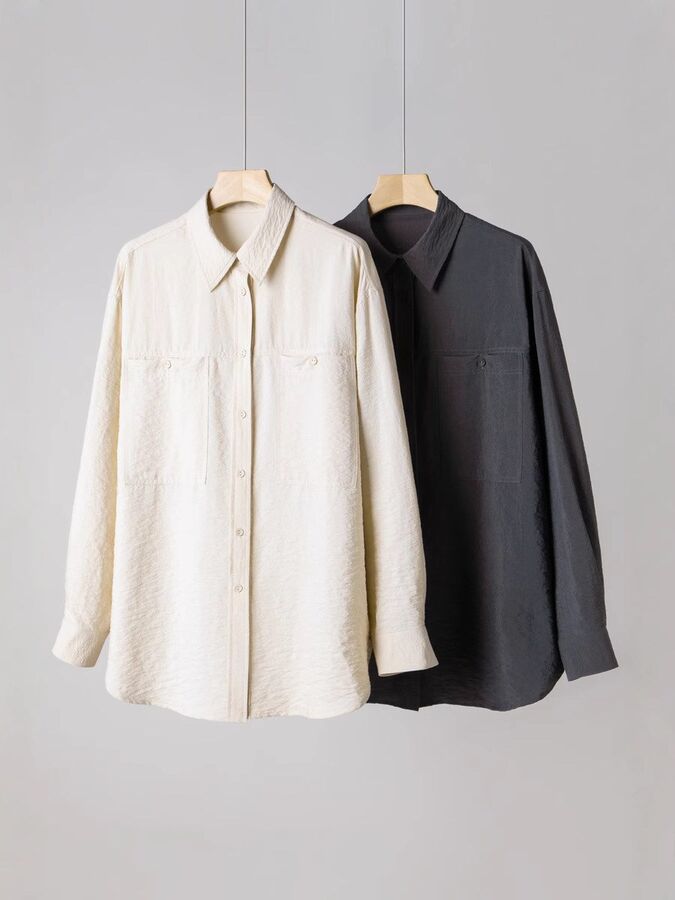 Chemise en soie col ample bureau view 5