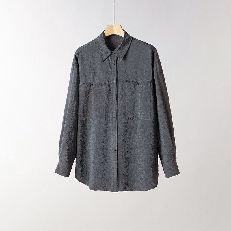 Chemise en soie col ample bureau view 7