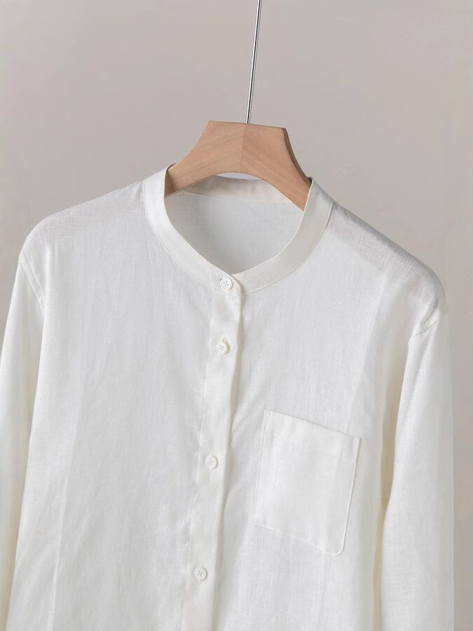 Chemise en lin sept manches bureau view 3