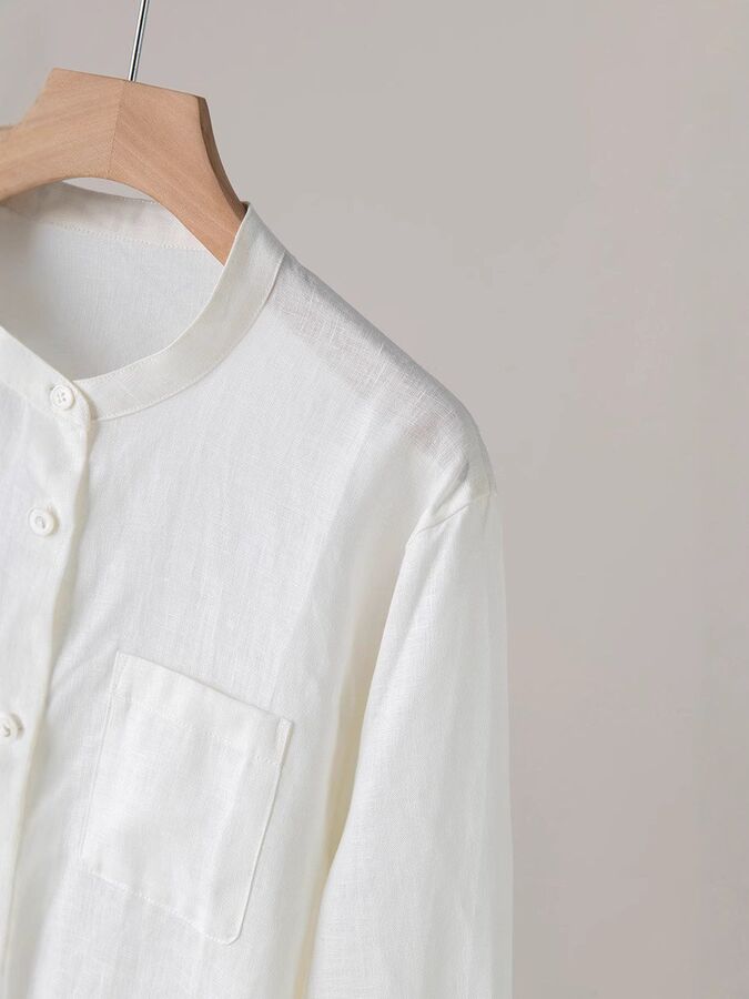 Chemise en lin sept manches bureau view 4