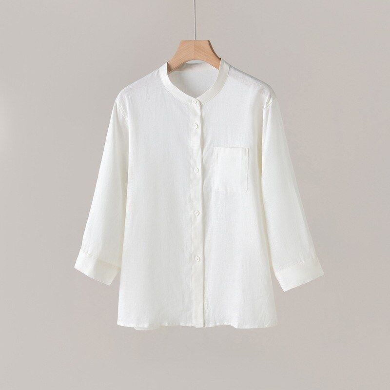 Chemise en lin sept manches bureau view 6