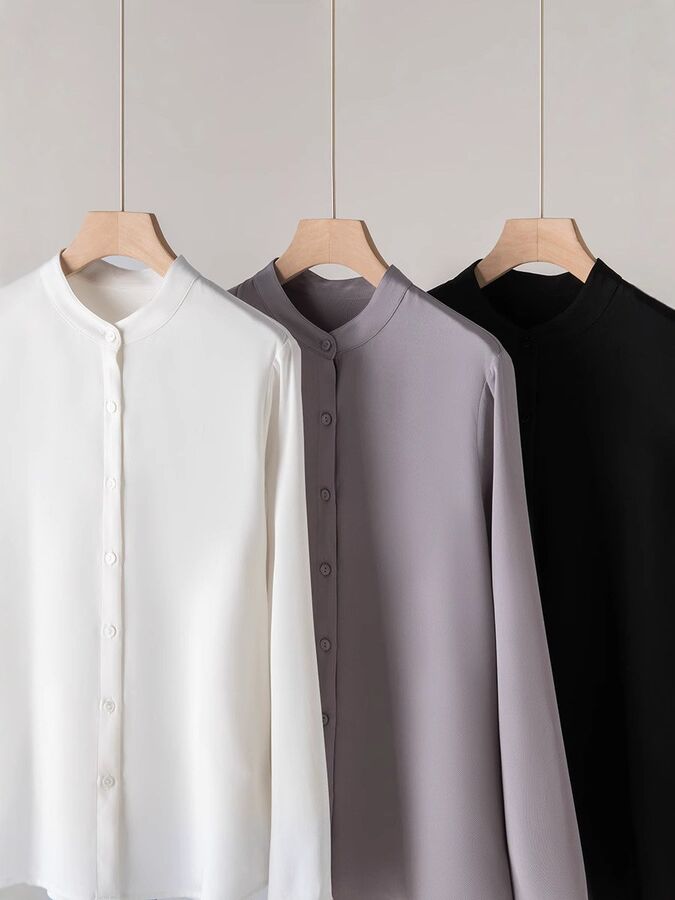 Silk Shirt Long Sleeve Office view 2