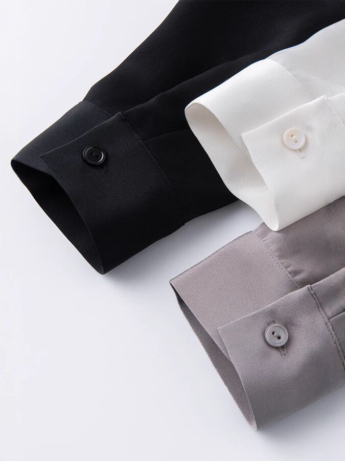 Silk Shirt Long Sleeve Office view 3