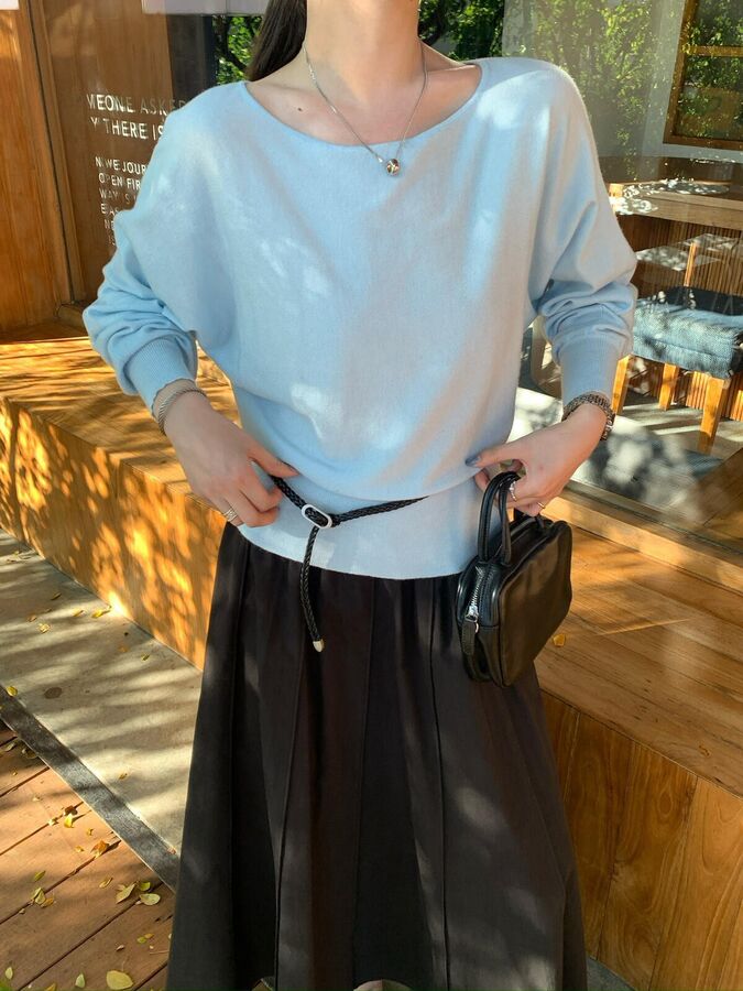 Korean Batwing Sleeve Knit Sweater view 4