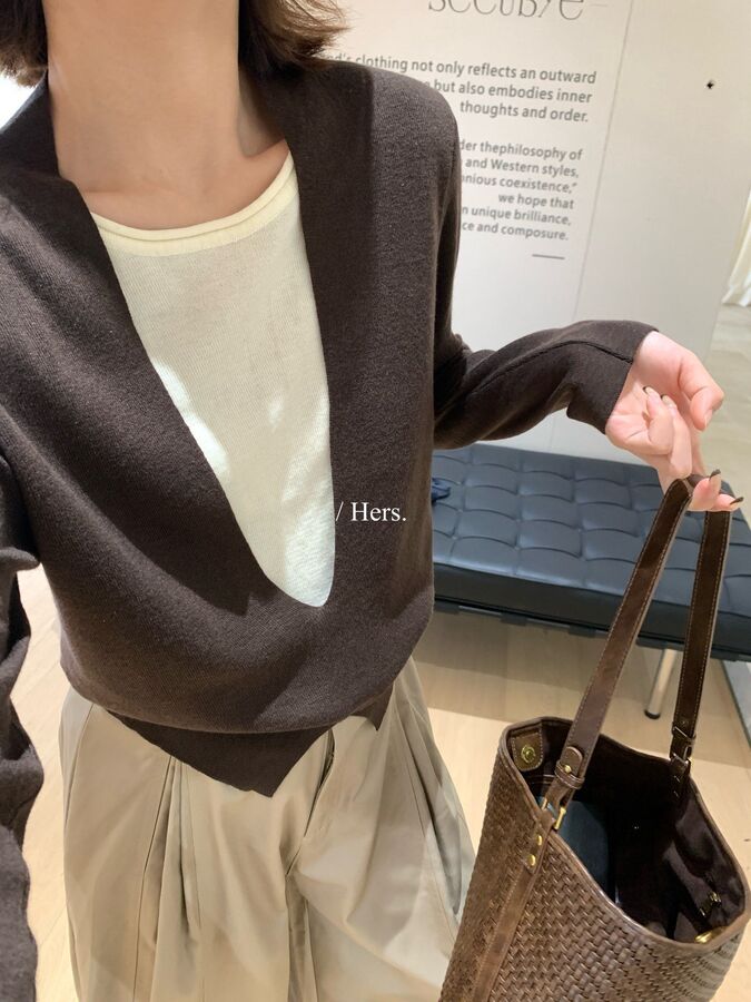 Color Block Long Sleeve Knit Top view 5