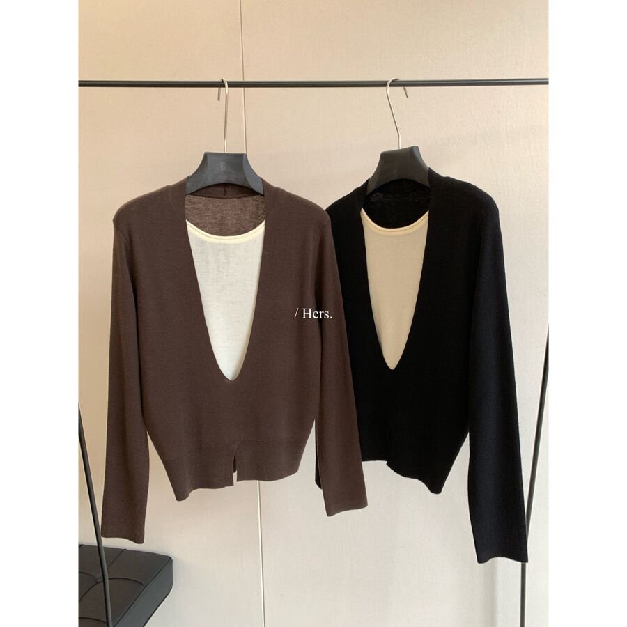 Color Block Long Sleeve Knit Top view 6