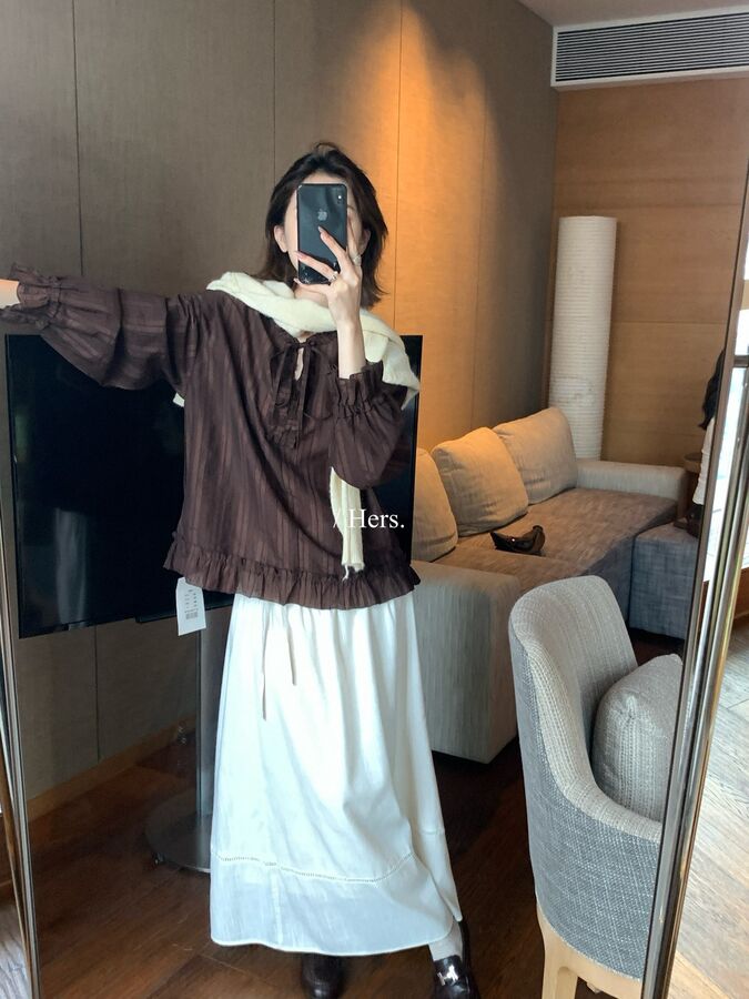 Ruffle Tie Long Sleeve Blouse view 2