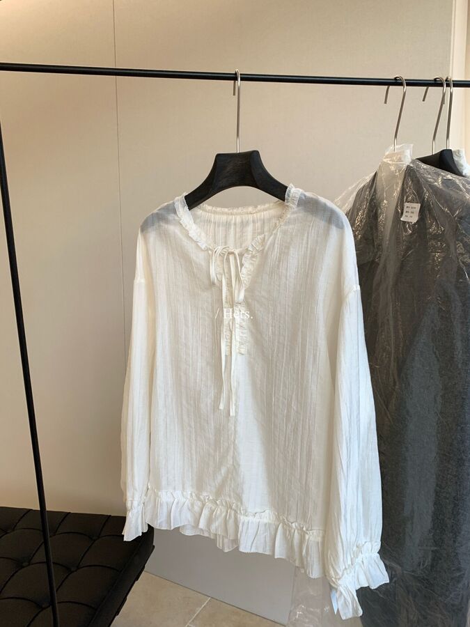 Ruffle Tie Long Sleeve Blouse view 6