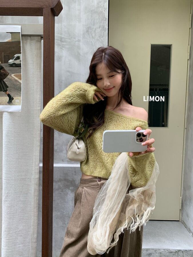 Korean Lazy Long Sleeve Knit Sweater view 8