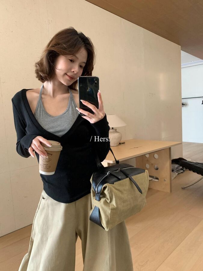 Korean Lace-Up Long Sleeve Blouse